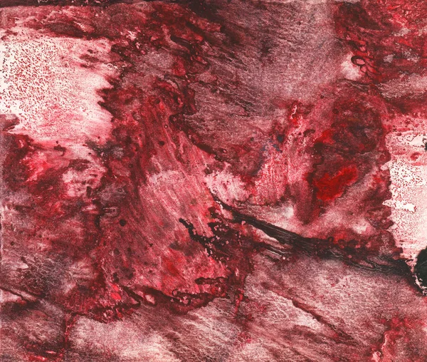 Rode Bordeaux Zwarte Donkere Verf Monotype Techniek Abstracte Textuur Achtergrond — Stockfoto