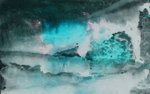 deniz okyanusu dalgaları, monotip tekniğinde mavi beyaz parlak boya, taklit mermer ve granit tasarımınız için soyut doku arkaplanı. Kağıt mermer, su yüzeyinin tasarımı, benzersiz tek tip..