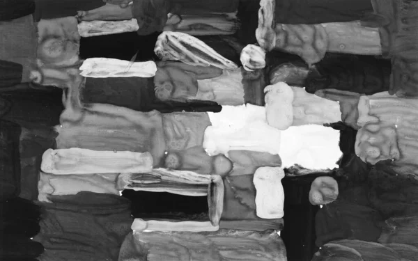 Серый Черно Белый Градиент Гуашь Акриловая Темпера Краска Технике Монотипа — стоковое фото