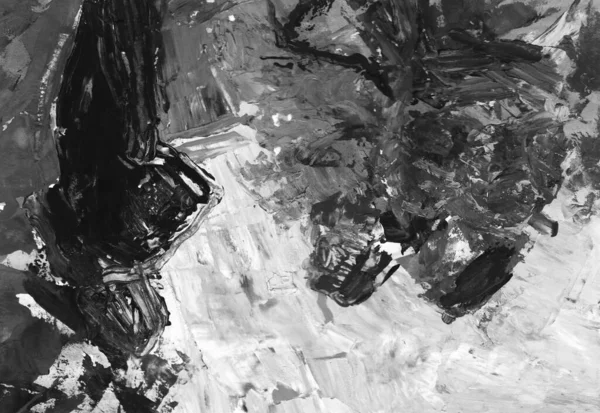 gri siyah ve beyaz gradyan, akrilik boya monotip tekniği, soyut doku tasarımı için arka plan çizimi.