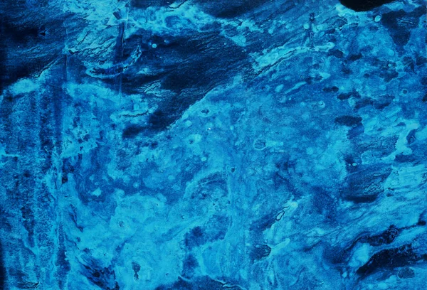 Mer Océan Vagues Bleu Noir Peinture Brillante Technique Monotype Fond — Photo