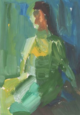 Parlak renkli resim, çağdaş sanat. Gouache akrilik mizaç boyası, soyut doku el çizimi, tasarımınız için gradyan arka plan. mavi yeşil siyah beyaz okher kahverengi sarı