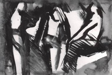 gri siyah ve beyaz gradyan, akrilik boya monotip tekniği, soyut doku tasarımı için arka plan çizimi.