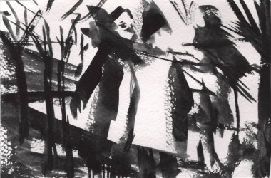 gri siyah ve beyaz gradyan, akrilik boya monotip tekniği, soyut doku tasarımı için arka plan çizimi.