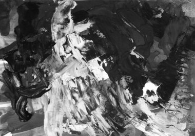 Resim, çağdaş sanat. gri siyah ve beyaz gradyan, monotip tekniğinde gouache akrilik boya, tasarımın için soyut doku çizimi arka plan.