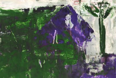 El çizimi Sanat Yazısı Soyut Modern Akrilik Yağlı Boyama. İskandinav tarzı. Soyutlama Posteri, çağdaş parlak doku boya palet bıçağı fırça darbeleri Gri beyaz yeşil mor