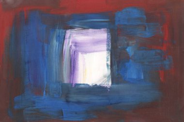 El çizimi Sanat Yazısı Soyut Modern Akrilik Yağlı Boyama. Moda İskandinav Tarzı. Soyut Poster, Çağdaş çok renkli parlak doku Paslı kahverengi mavi beyaz fırça darbeleri