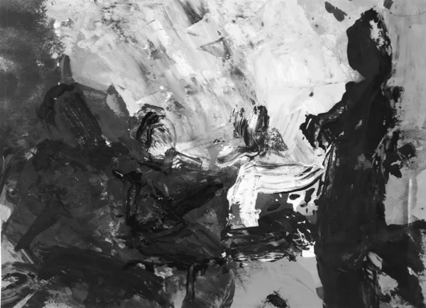 gri siyah ve beyaz gradyan, akrilik boya monotip tekniği, soyut doku tasarımı için arka plan çizimi.