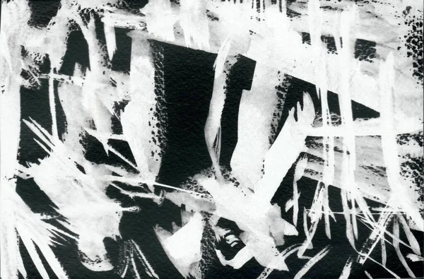 Gri Siyah Beyaz Gradyan Akrilik Boya Monotip Tekniği Soyut Doku — Stok fotoğraf