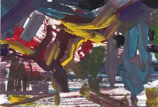 Parlak renkli resim, çağdaş sanat. Gouache akrilik mizaç boyası, soyut doku el çizimi, tasarımınız için gradyan arka plan. Kırmızı sarı mavi gri mor siyah beyaz kahverengi