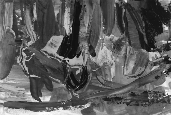 Peinture Art Contemporain Dégradé Gris Noir Blanc Peinture Acrylique Gouache — Photo