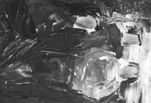 Resim, çağdaş sanat. gri siyah ve beyaz gradyan, monotip tekniğinde gouache akrilik boya, tasarımın için soyut doku çizimi arka plan.