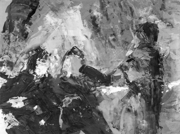 Resim, çağdaş sanat. gri siyah ve beyaz gradyan, monotip tekniğinde gouache akrilik boya, tasarımın için soyut doku çizimi arka plan.