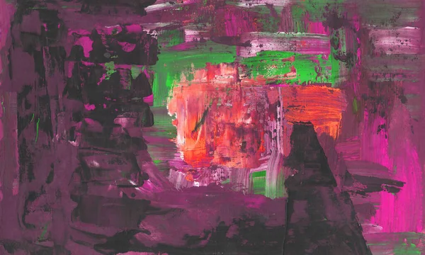 El çizimi Sanat Yazısı Soyut Modern Akrilik Yağlı Boyama. Moda İskandinav Tarzı. Soyutlama Posteri, çağdaş parlak doku boya palet bıçağı fırça darbeleri pembe siyah turuncu