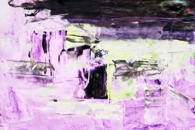 El çizimi Sanat Yazısı Soyut Modern Akrilik Yağlı Boyama. İskandinav tarzı. Soyutlama Posteri, çağdaş parlak doku boya palet bıçağı fırça darbeleri Siyah pembe eflatun