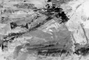 El çizimi Sanat Yazısı Soyut Modern Akrilik Yağlı Boyama. İskandinav tarzı. Soyut Poster, Çağdaş Doku Fırça darbeleri Palet Bıçak Tekniği Siyah Gri Tek Renkli Poster