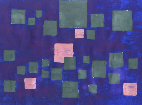 Живопис Сучасне Мистецтво Синьо Рожевий Сірий Гуаш Акрилова Фарба Техніці — стокове фото