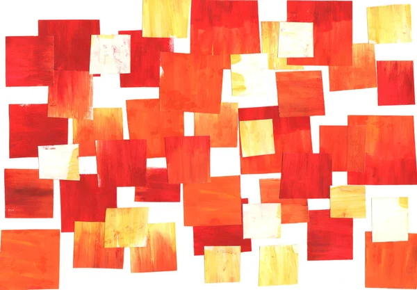 Живопись Современное Искусство Красный Желтый Оранжевый Белый Градиент Гуашь Акриловая — стоковое фото