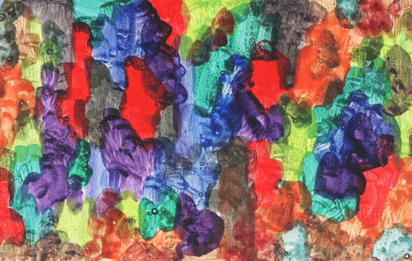 Peinture Multicolore Lumineuse Art Contemporain Gouache Peinture Acrylique Tempera Texture — Photo