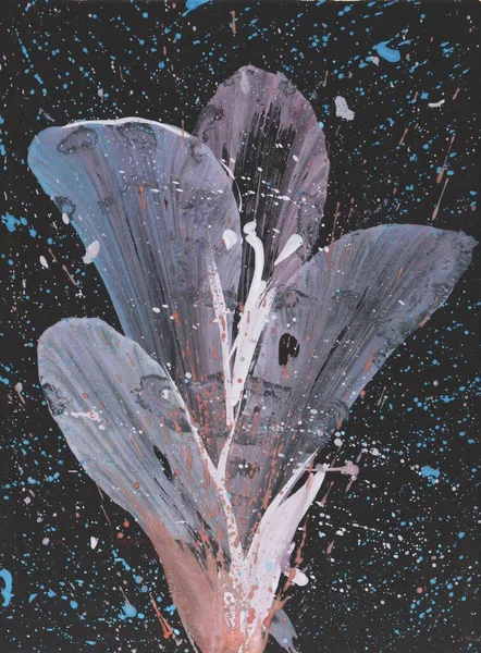 Ζωγραφική Σύγχρονη Τέχνη Γκρίζο Μπλε Μαύρο Μωβ Λιλά Διαβάθμιση Μοναδική — Φωτογραφία Αρχείου