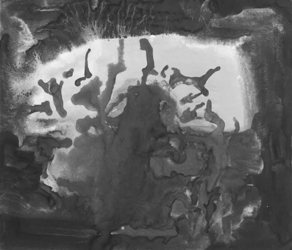 Ζωγραφική Σύγχρονη Τέχνη Γκρι Μαύρο Και Άσπρο Διαβάθμιση Gouache Ακρυλικό — Φωτογραφία Αρχείου