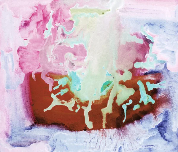 Φωτεινή Πολύχρωμη Ζωγραφική Σύγχρονη Τέχνη Gouache Ακρυλικό Χρώμα Tempera Αφηρημένη — Φωτογραφία Αρχείου