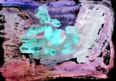 Parlak renkli resim, çağdaş sanat. Gouache akrilik mizaç boyası, soyut doku el çizimi, tasarımınız için gradyan arka plan. mavi gri mor siyah beyaz kahverengi pembe