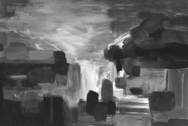 Resim, modern sanat çağdaş. gri siyah ve beyaz gradyan, gouache akrilik boya, tasarımınız için soyut desen arka plan çizimi.