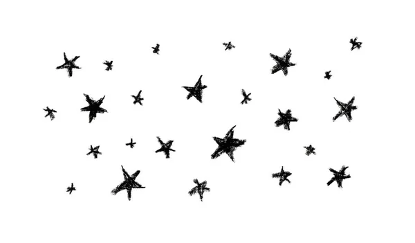 Tarjeta Cartel Diseño Abstracto Estrellas Del Cielo Líneas Simples Garabatos — Foto de Stock