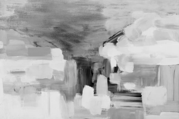 Painting Modern Art Contemporary Gray Black White Gradient Gouache Acrylic — Stock Photo, Image
