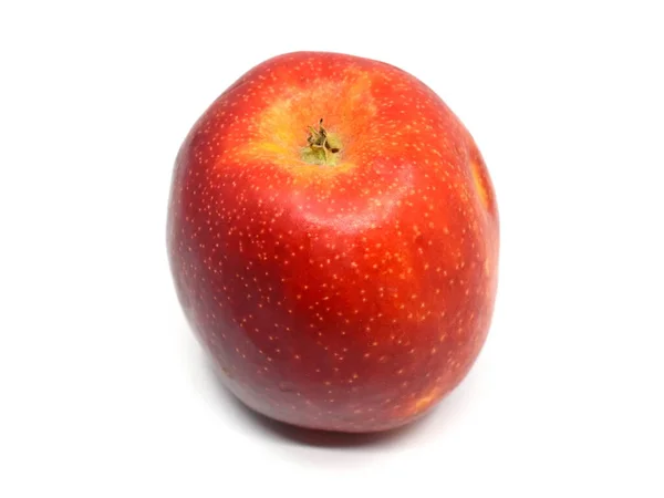 Μεγάλο Κόκκινο Μήλο Λευκό Φόντο — Φωτογραφία Αρχείου