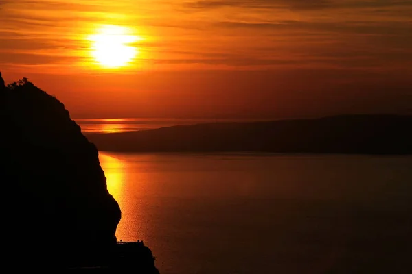Sunset Adriatic Sea Seen Mountain Biokovo — Stock Photo, Image