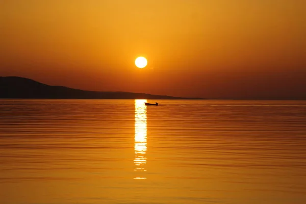 Puesta Sol Makarska Croacia — Foto de Stock