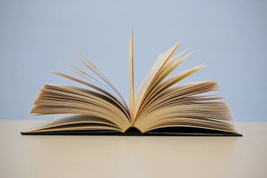 Açık mavi zemin üzerine kitap