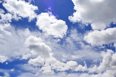 Beyaz bulutlu mavi gökyüzü