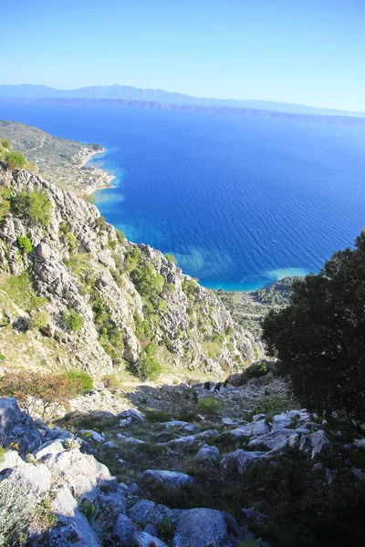 ビオコヴォ山からクロアチアのダルマチア マカルスカ付近の海へのパノラマビュー — ストック写真