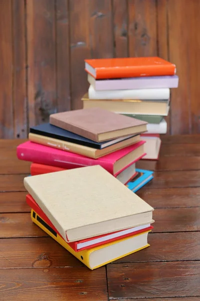 Books on a wooden box