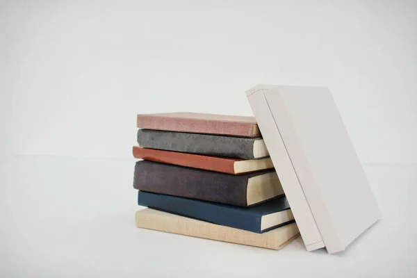 Stack Books White Background — Stock Photo, Image