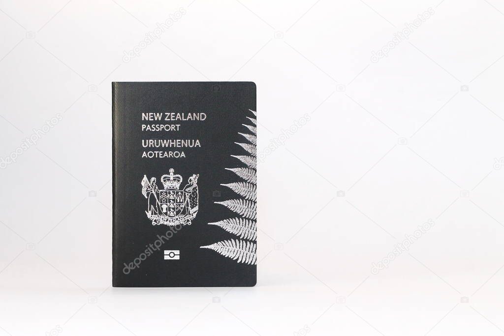 New zealand passport on white