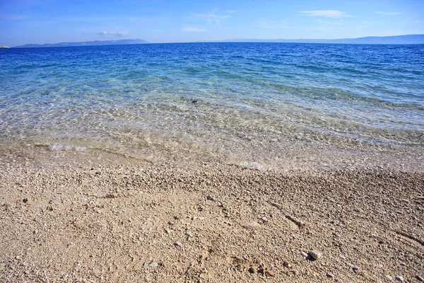 Mar Limpio Claro Playa Podgora Croacia — Foto de Stock