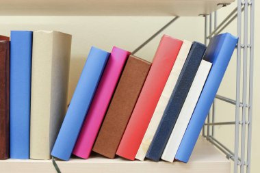 Rafta bir yığın kitap.