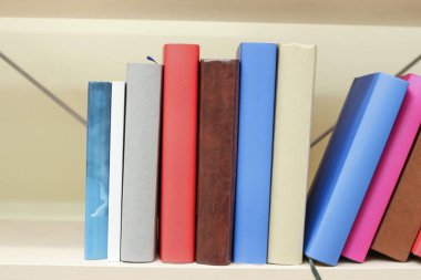 Rafta bir yığın kitap.