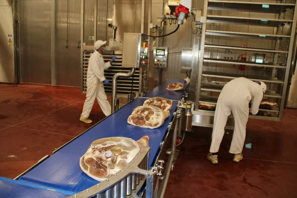 Porco Fresco Uma Fábrica Carne — Fotografia de Stock