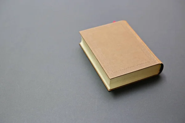 Brown Book Black Background — Stock Photo, Image