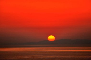 Sunset over the island of Hvar, Croatia clipart