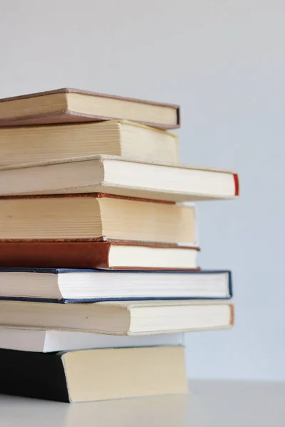 Stack Books White Background Fényképezés Könyvek Iskola Könyvtár — Stock Fotó