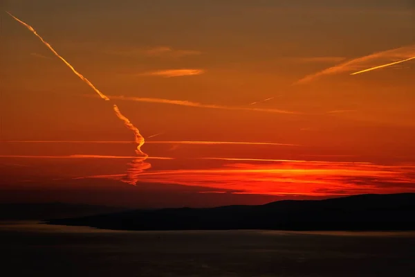 Закат Над Адриатическим Морем — стоковое фото