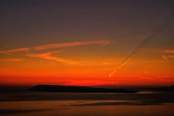 Coucher Soleil Sur Mer Adriatique — Photo