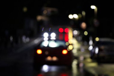 Şehir ışıklarının bulanık arkaplanı