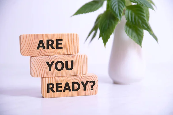 Text Are You Ready appeared on wooden blocks, Business concept — Stock fotografie